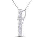 Radiant Reflections: 14kt White Gold Womens Round Diamond Cross Pendant 1/4 Cttw - Splendid Jewellery