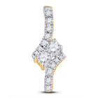 Radiant Reflections: 14kt Yellow Gold 2 - Stone Diamond Fashion Pendant - Splendid Jewellery
