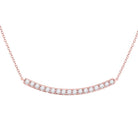 Radiant Rose Gold Diamond Bar Necklace - 3/4 Cttw - Splendid Jewellery