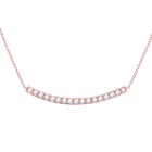 Radiant Rose Gold Diamond Bar Necklace - 3/4 Cttw - Splendid Jewellery