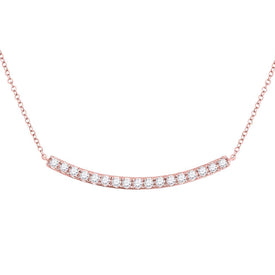 Radiant Rose Gold Diamond Bar Necklace - 3/4 Cttw - Splendid Jewellery