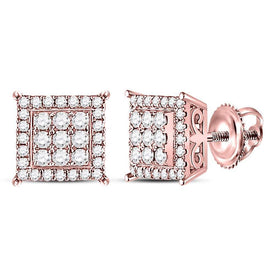 Radiant Rose Gold Diamond Cluster Earrings: A Dazzling Display of Elegance - Splendid Jewellery