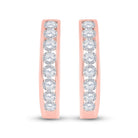 Radiant Rose Gold Diamond Hoop Earrings: Captivating Brilliance in 10kt Rose Gold - Splendid Jewellery