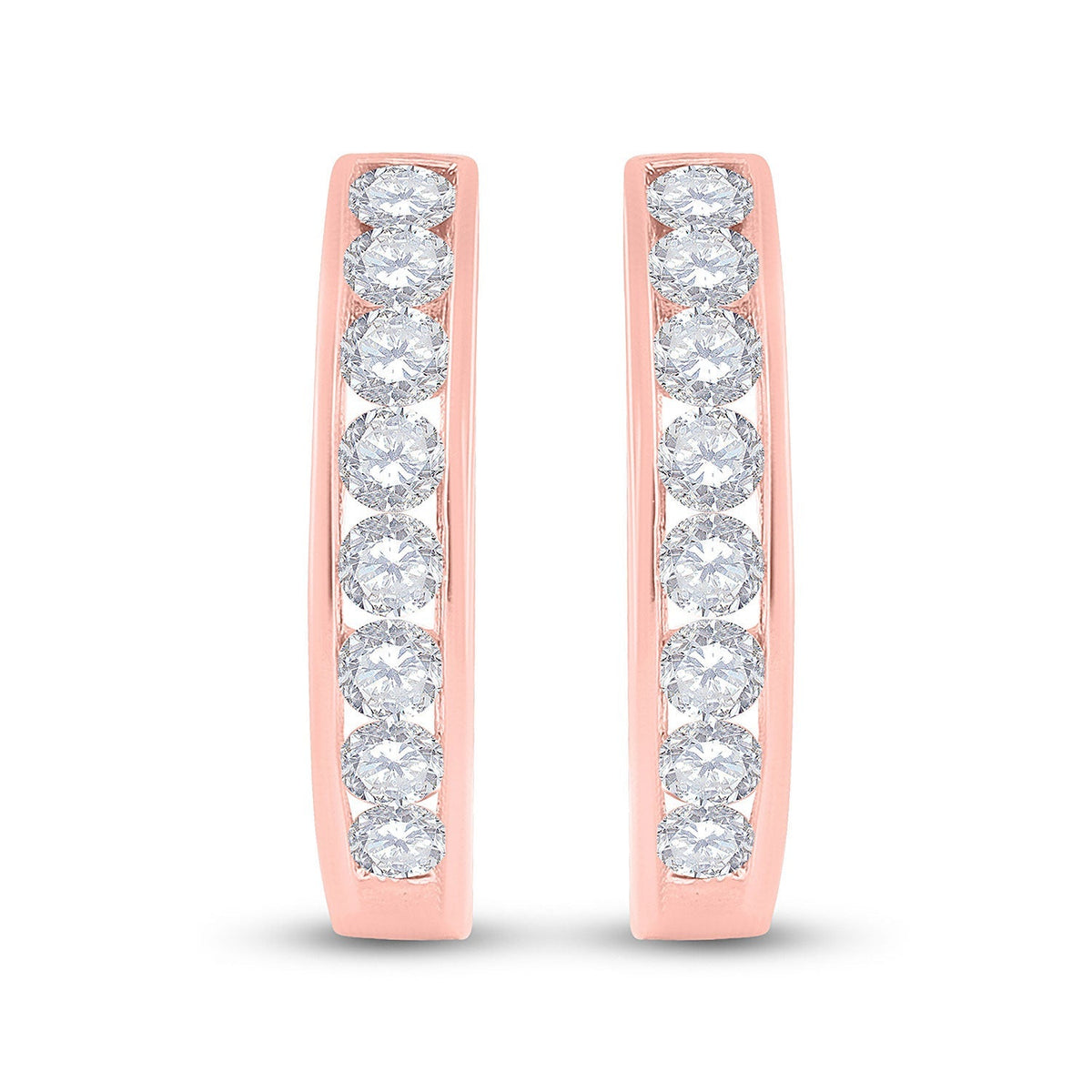 Radiant Rose Gold Diamond Hoop Earrings: Captivating Brilliance in 10kt Rose Gold - Splendid Jewellery