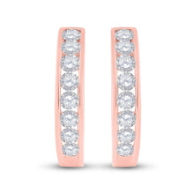 Load image into Gallery viewer, Radiant Rose Gold Diamond Hoop Earrings: Captivating Brilliance in 10kt Rose Gold - Splendid Jewellery