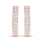 Radiant Rose Gold Diamond Hoop Earrings: Captivating Brilliance in 10kt Rose Gold - Splendid Jewellery