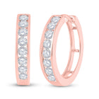 Radiant Rose Gold Diamond Hoop Earrings: Captivating Brilliance in 10kt Rose Gold - Splendid Jewellery