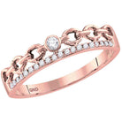 Radiant Rose Gold Diamond Rolo Link Stackable Band Ring - Splendid Jewellery