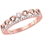 Radiant Rose Gold Diamond Rolo Link Stackable Band Ring - Splendid Jewellery