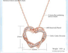 Radiant Rose Gold Heart Pendant With Cubic Zirconia Crystal - Silver Jewellery for Women - Splendid Jewellery