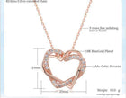 Radiant Rose Gold Heart Pendant With Cubic Zirconia Crystal - Silver Jewellery for Women - Splendid Jewellery