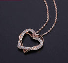 Radiant Rose Gold Heart Pendant With Cubic Zirconia Crystal - Silver Jewellery for Women - Splendid Jewellery