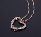 Radiant Rose Gold Heart Pendant With Cubic Zirconia Crystal - Silver Jewellery for Women - Splendid Jewellery
