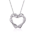 Radiant Rose Gold Heart Pendant With Cubic Zirconia Crystal - Silver Jewellery for Women - Splendid Jewellery