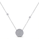 Radiant Sparkle: 10kt White Gold Circle Cluster Diamond Pendant Necklace - Splendid Jewellery