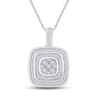 Radiant Sparkle: 10kt White Gold Diamond Cluster Pendant - Splendid Jewellery