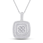 Radiant Sparkle: 10kt White Gold Diamond Cluster Pendant - Splendid Jewellery