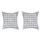 Radiant Sparkle: 10kt White Gold Womens Round Diamond Square Kite Cluster Earrings - Splendid Jewellery