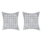 Radiant Sparkle: 10kt White Gold Womens Round Diamond Square Kite Cluster Earrings - Splendid Jewellery