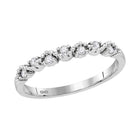 Radiant Sparkle: 10kt White Gold Womens Round Diamond Stackable Band Ring 1/8 Cttw - Splendid Jewellery
