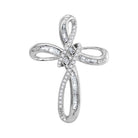 Radiant Spirit: 10kt White Gold Diamond Cross Pendant - Splendid Jewellery