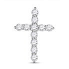 Radiant Spirit Diamond Cross Pendant | 14kt White Gold Womens Round Diamond Cross Pendant 1 Cttw | Splendid Jewellery - Splendid Jewellery