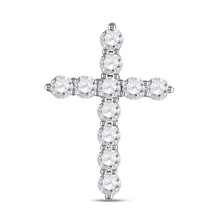 Load image into Gallery viewer, Radiant Spirit Diamond Cross Pendant | 14kt White Gold Womens Round Diamond Cross Pendant 1 Cttw | Splendid Jewellery - Splendid Jewellery