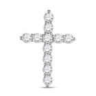 Radiant Spirit Diamond Cross Pendant | 14kt White Gold Womens Round Diamond Cross Pendant 1 Cttw | Splendid Jewellery - Splendid Jewellery