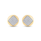 Radiant Splendor: 10kt Yellow Gold Diamond Cluster Earrings - Splendid Jewellery