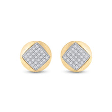 Load image into Gallery viewer, Radiant Splendor: 10kt Yellow Gold Diamond Cluster Earrings - Splendid Jewellery