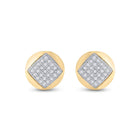 Radiant Splendor: 10kt Yellow Gold Diamond Cluster Earrings - Splendid Jewellery