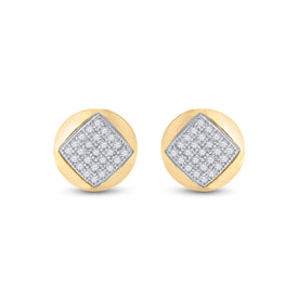 Radiant Splendor: 10kt Yellow Gold Diamond Cluster Earrings - Splendid Jewellery