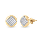 Radiant Splendor: 10kt Yellow Gold Diamond Cluster Earrings - Splendid Jewellery