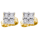 Radiant Sunburst Diamond Cluster Earrings - Splendid Jewellery