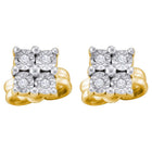 Radiant Sunburst Diamond Cluster Earrings - Splendid Jewellery