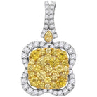 Radiant Sunburst Yellow Diamond Pendant - Splendid Jewellery