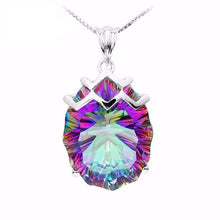Load image into Gallery viewer, Rainbow Fire Mystic Topaz Gem Stone Sterling Silver Pendant - Splendid Jewellery