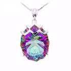 Rainbow Fire Mystic Topaz Gem Stone Sterling Silver Pendant - Splendid Jewellery