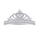 Regal Radiance: 10kt White Gold Diamond Crown Pendant - Splendid Jewellery