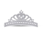 Regal Radiance: 10kt White Gold Diamond Crown Pendant - Splendid Jewellery