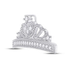 Regal Radiance: 10kt White Gold Diamond Crown Pendant - Splendid Jewellery