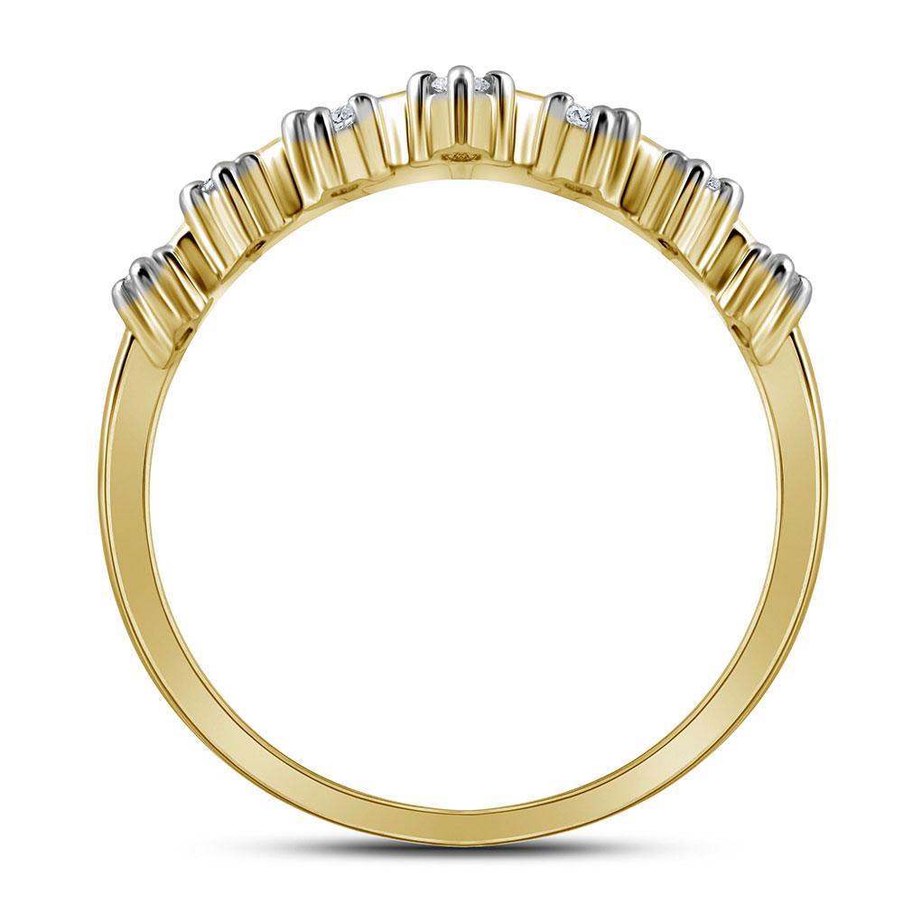 Regal Radiance | 10kt Yellow Gold Womens Round Diamond Crown Tiara Band Ring 1/5 Cttw - Splendid Jewellery