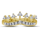 Regal Radiance | 10kt Yellow Gold Womens Round Diamond Crown Tiara Band Ring 1/5 Cttw - Splendid Jewellery