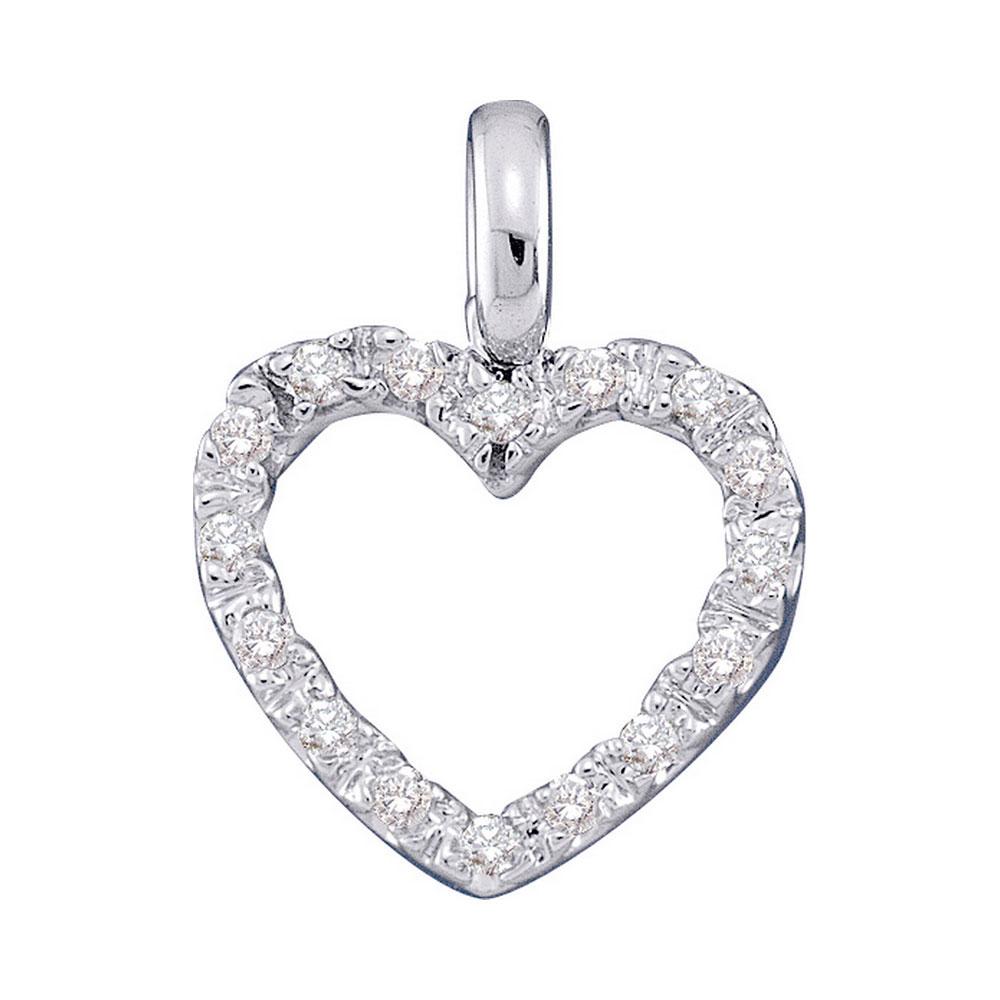 Romantic Brilliance: 10kt White Gold Diamond Heart Pendant - Splendid Jewellery