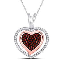 Load image into Gallery viewer, Romantic Fire: 10kt White Gold Heart Pendant with Red Diamond - Splendid Jewellery