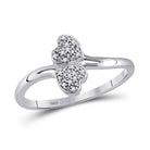 Romantic Gold Heart Diamond Ring - 10kt Yellow Gold Womens Double Heart Ring 1/20 Cttw - Splendid Jewellery