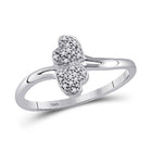 Romantic Gold Heart Diamond Ring - 10kt Yellow Gold Womens Double Heart Ring 1/20 Cttw - Splendid Jewellery