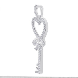 Romantic Heart Key Diamond Pendant - Captivating Love and Brilliance - Splendid Jewellery