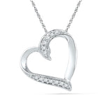 Romantic Radiance: 10kt White Gold Diamond Heart Pendant - Splendid Jewellery