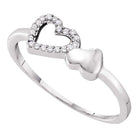 Romantic Radiance: 10kt White Gold Diamond Heart Ring - Splendid Jewellery